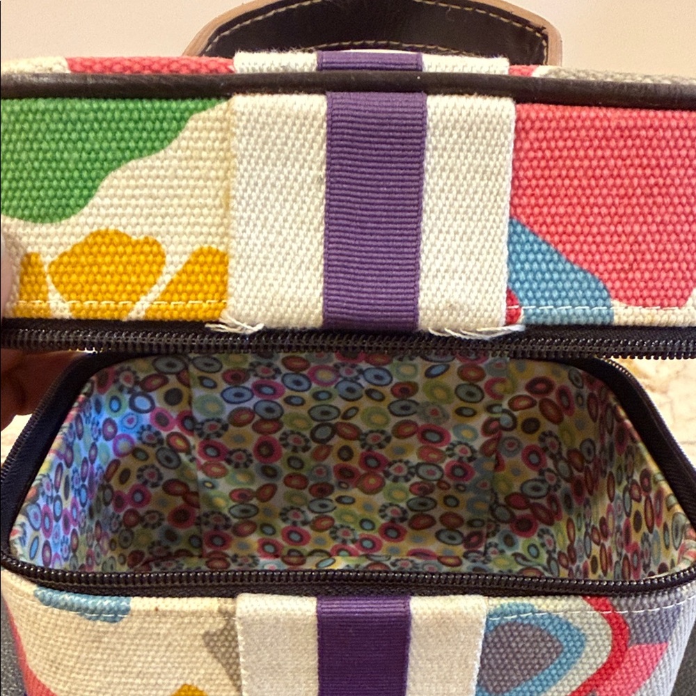 Victoria's Secret Multicolor Floral Canvas Jewelry Case with Purple Stripe - Picture 7 of 7
